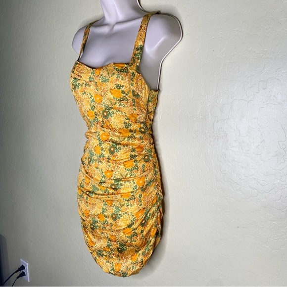Urban Outfitters UO Yellow and Green Floral Mini Halter Dress Nwot Size Small S - Picture 4 of 16